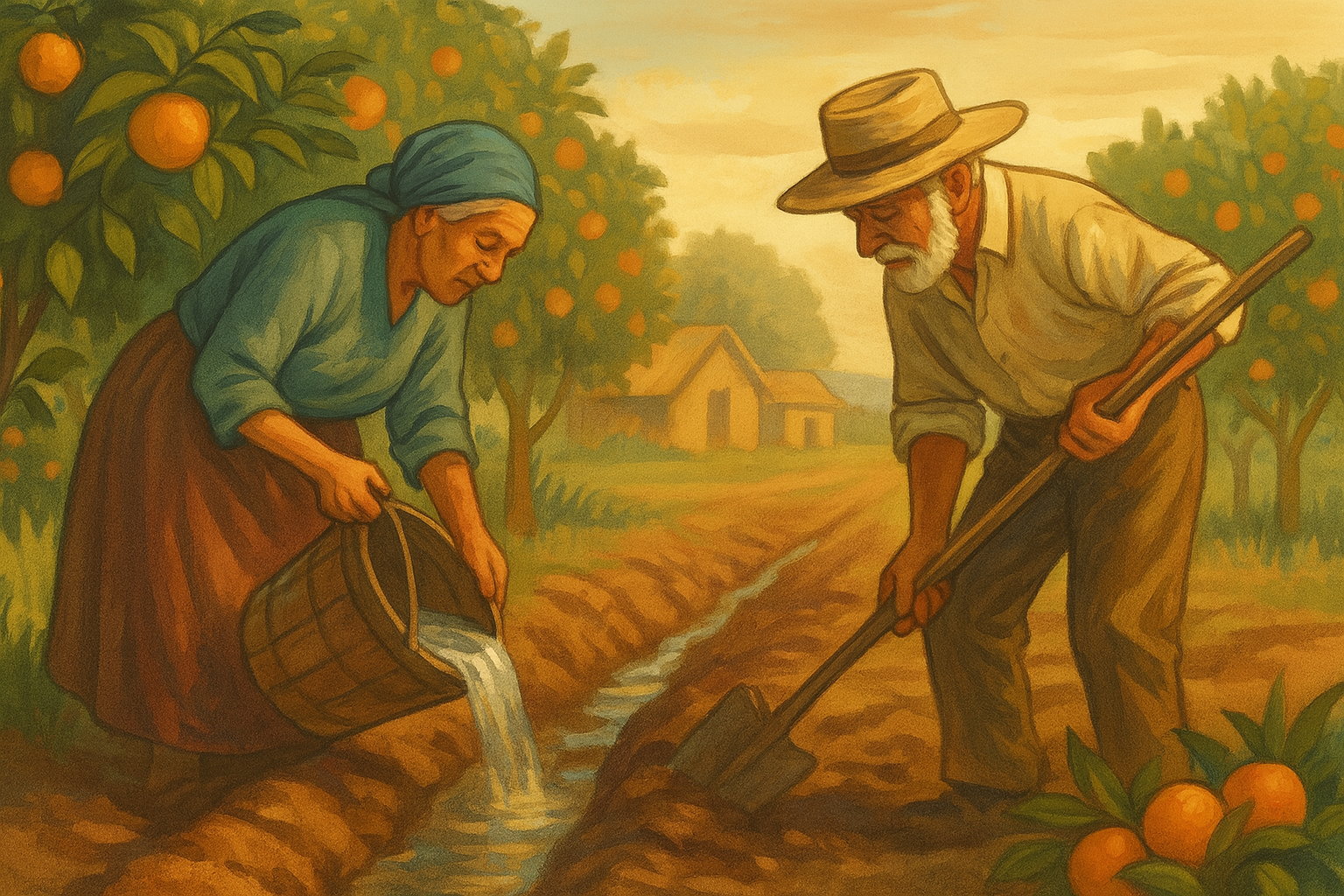 Familia trabajando
